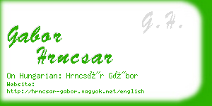 gabor hrncsar business card